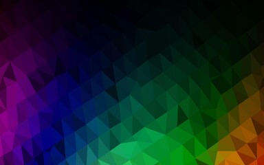 Obraz premium Dark Multicolor, Rainbow vector blurry triangle template.