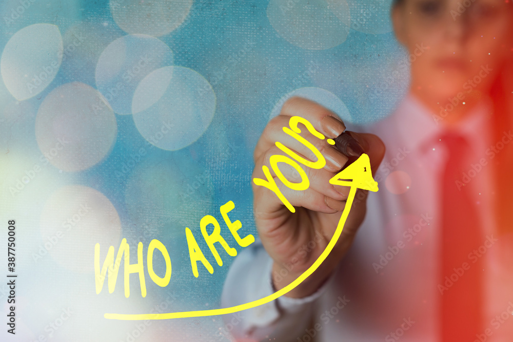 Poster writing note showing who are youquestion. business concept for inviting someone to join in your loca