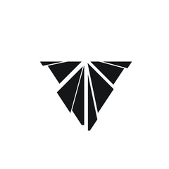 Triangle logo upside down - abstract prism geometric shape graphic geometry line futuristic polygonal layout marketing perspective corporate tech delta spectrum business
