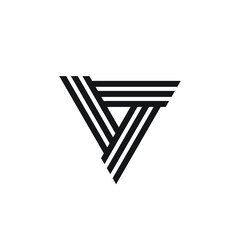 Triangle logo upside down - abstract prism geometric shape graphic geometry line futuristic polygonal layout marketing perspective corporate tech delta spectrum business