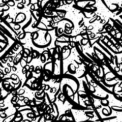 Graffiti background seamless pattern. Hand style tagging