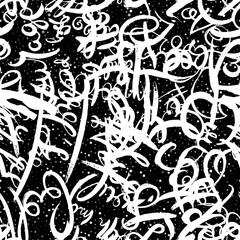 Graffiti background seamless pattern. Hand style tagging
