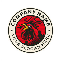 vintage rooster badge illustration © STUVV