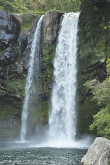 Exploring the beautiful waterfalls and nature of Jeju Island in South Korea
