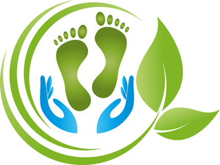 Hände, Füße, Physiotherapie, Podologie, Massage, Logo