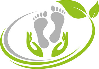 Hände, Füße, Physiotherapie, Podologie, Massage, Logo