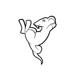 Mouse logo mascot relaxing chill - cartoon character posing rat little domestic animal vector mammal cute tail fun funny young zoo laboratory standing cheese