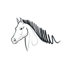 Horse race doodle drawing - stallion symbol mammal farm wild racehorse run jockey domestic pet gallop power ride racing winner outdoor