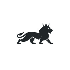 Fototapeta premium Lion logo - wild animal head king wildlife predator cat strength carnivore zoo power Leo mascot safety danger strong hunting hunt leader beast roar royal Leon tiger