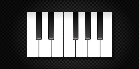 Fototapeta premium Vector realistic isolated piano keyboard for decoration and covering on the transparent background. Concept of music.
