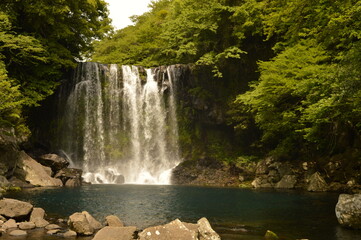 Exploring the beautiful waterfalls and nature of Jeju Island in South Korea