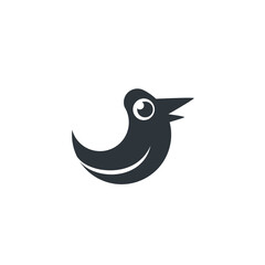 Bird logo - nature wildlife animal silhouette wings beak vector feather flight freedom dove pigeon sky fly outdoor little aerial