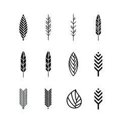 Leaf Logo Wellness set collection - beauty spa flower symbol lotus health meditation beauty luxury female natural fitness yoga lifestyle treatment Asian petals salon organic calming cosmetics peace