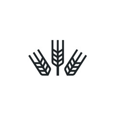 Bakery logo - Wheat symbol logo design - plant bread harvest agriculture grain food seed cereal rye organic ripe eat golden grow healthy vector whole flour growth