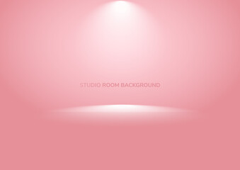 Pink studio room backghround 3d empty with spotlinght. Luxury style.