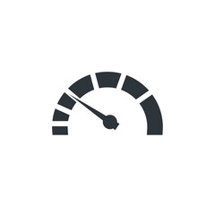 Speedometer logo - minimal vector speed car auto gauge power fast arrow dashboard panel measurement tachometer speed limit kilometer counter