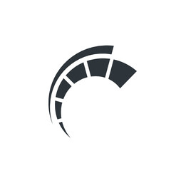 Speedometer logo - minimal vector speed car auto gauge power fast arrow dashboard panel measurement tachometer speed limit kilometer counter