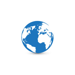 Globe logo - 3D earth planet travel abstract business internet web network international communication ball net connection worldwide corporation connect global data community