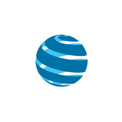 Globe logo - 3D earth planet travel abstract business internet web network international communication ball net connection worldwide corporation connect global data community