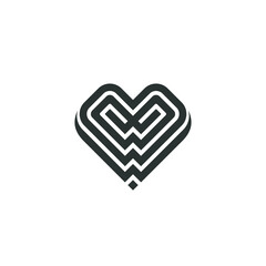 Heart logo - Love symbol Valentines day romantic celebration wedding passion health marriage web care emotion feeling - couple dating