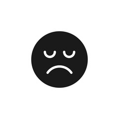 Sad emoji icon isolated on white background. Disappointed face emoticon symbol modern, simple, vector, icon for website design, mobile app, ui. Vector Illustration