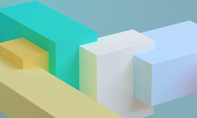Geometric shape scene minimal style , 3d rendering.
