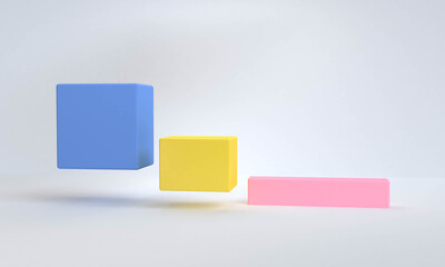 Geometric shape scene minimal style , 3d rendering.