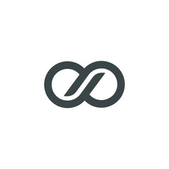 Infinity logo design illustration - infinite vector endless eternity loop motion space element geometric repetitive round eternal 