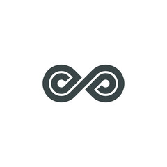 Infinity logo design illustration - infinite vector endless eternity loop motion space element geometric repetitive round eternal 