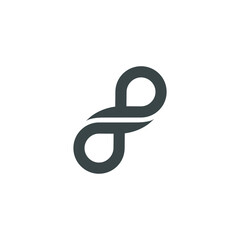 Infinity logo design illustration - infinite vector endless eternity loop motion space element geometric repetitive round eternal 