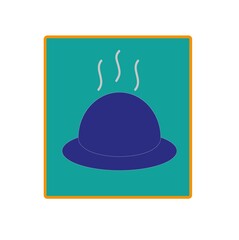 An illustration of a culinary dish is a symbol of a cafe or restaurant, a sign of cooking. Hot food delivery.