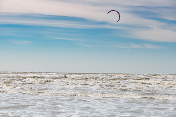 kite surfing in the sea