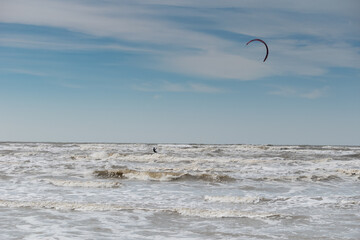 kite surfing on the beach