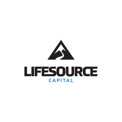Mountain logo - travel nature landscape peak rock tourism outdoor hiking view climbing high hill adventure illustration vector top scene sport expedition 