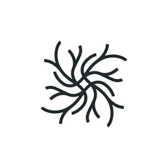 Neuron logo - brain cell science nerve biology neurology medical nervous neural network receptors mind square intelligence connection mental health memory