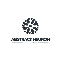 Neuron logo - brain cell science nerve biology neurology medical nervous neural network receptors mind square intelligence connection mental health memory