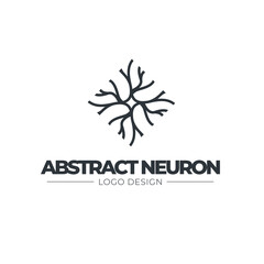 Neuron logo - brain cell science nerve biology neurology medical nervous neural network receptors mind square intelligence connection mental health memory
