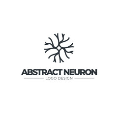 Neuron logo - brain cell science nerve biology neurology medical nervous neural network receptors mind square intelligence connection mental health memory