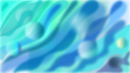 Wellenstrukturen kombiniert mit Kreisen in verschiedenen Blautönen