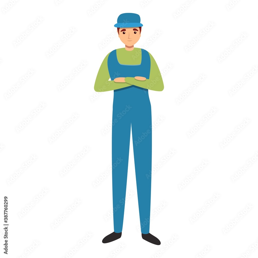 Poster mechanic waiting work icon. cartoon of mechanic waiting work vector icon for web design isolated on 