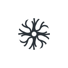 Neuron logo - brain cell science nerve biology neurology medical nervous neural network receptors mind square intelligence connection mental health memory