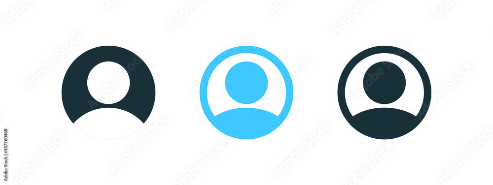 Poster profile, user icon, User profile login or access authentication icon, account sign for apps and websites