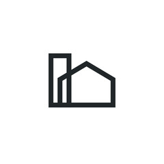 Real estate logo house logo - rent home agent business property apartment office urban rent city skyscraper buy holding realtor residence Cityscape