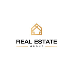 Real estate logo house logo - rent home agent business property apartment office urban rent city skyscraper buy holding realtor residence Cityscape