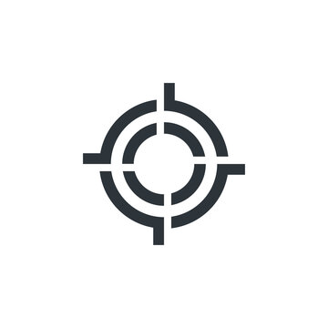Target logo - success center dart accuracy winner dartboard aim hit focus game aiming targeting bullseye win range shot weapon shoot