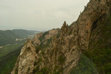 Climbing Seoraksan mountain in the Taebaek mountain range in the Gangwon Province outside of Sokcho, South Korea