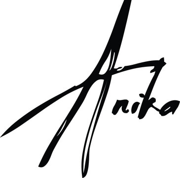 Anika-Female Name Modern Brush Calligraphy Cursive Text on White Background