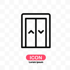 Elevator icon vector isolated on transparent background.