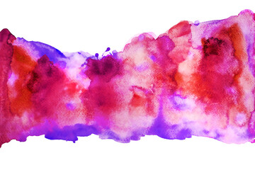 Red and Violet Watercolor hand painting and splash abstract texture on white paper Background