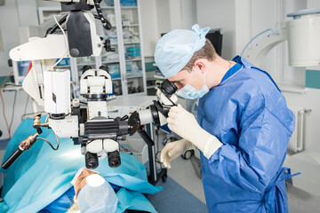 A team of surgeons performing brain surgery to remove a tumor.